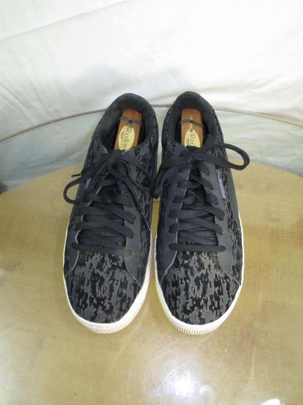 Puma Womens Black Platform Sneaker Lace Up Sneakers 8 M